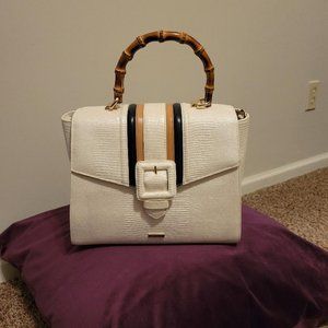 Brahmin Cream Pebbled Leather Handbag